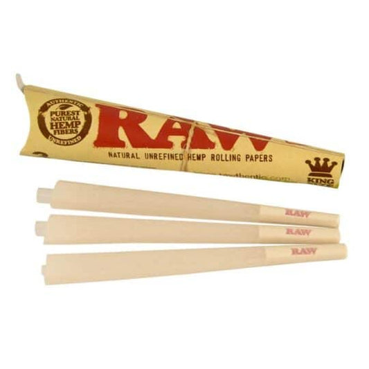 RAW Organic Hemp King Size Slim 110mm Cones - 3 Pack