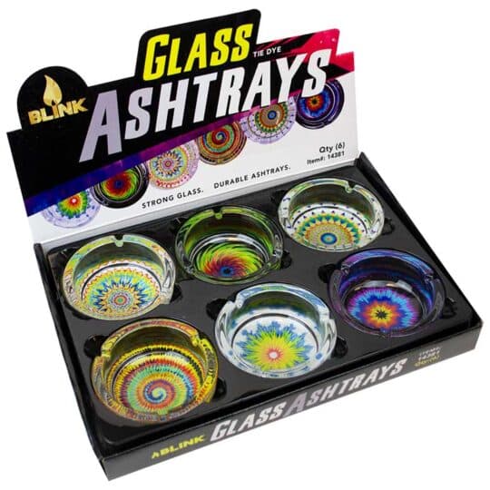 Tie Dye Round Glass Ashtray