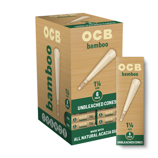 OCB Unbleached Bamboo 1¼ Cone Gravity Feed - 6 Pack