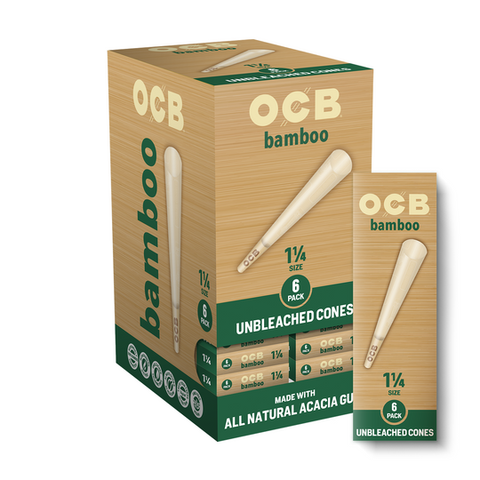 OCB Unbleached Bamboo 1¼ Cone Gravity Feed - 6 Pack