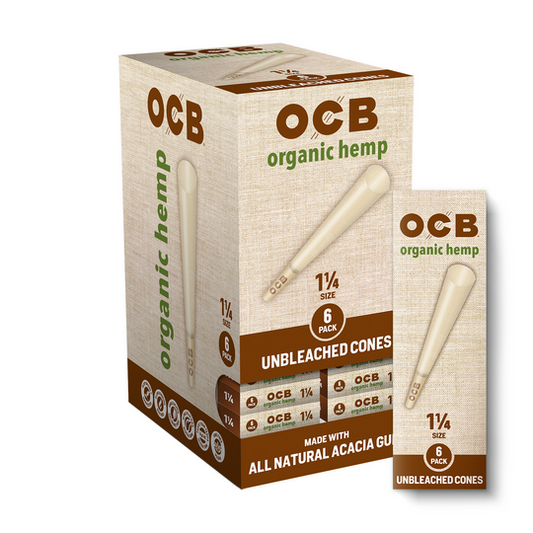 OCB Organic Hemp 1¼ Cone Gravity Feed - 6 Pack
