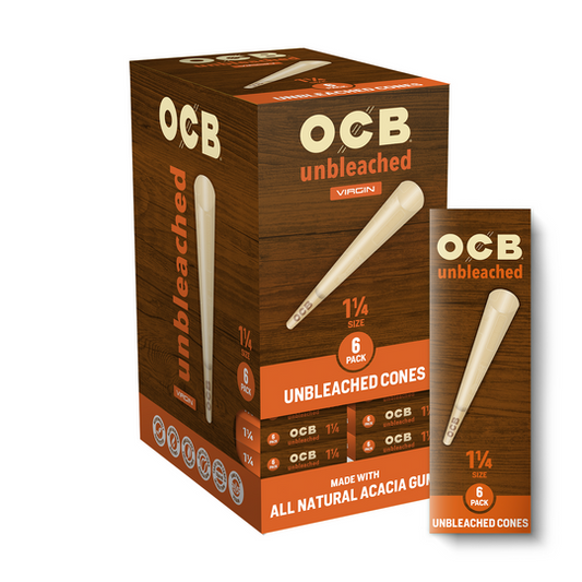 OCB Unbleached 1¼ Cone Gravity Feed - 6 Pack
