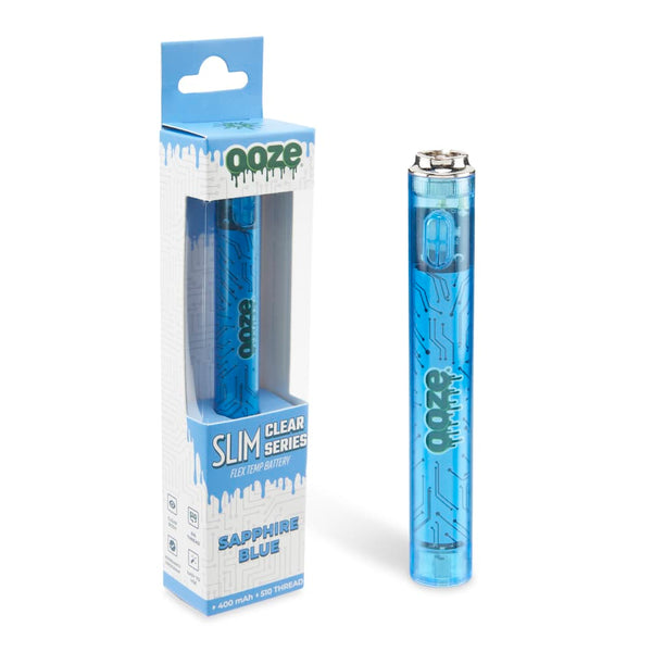 Ooze Slim Clear Battery - Sapphire Blue